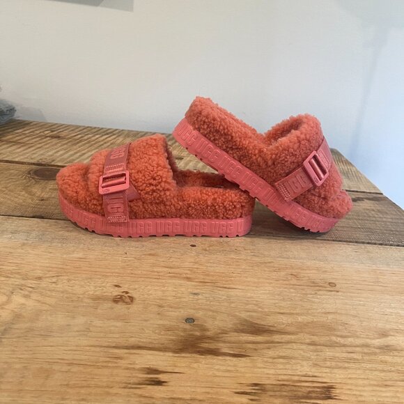 UGG Pink Blossom Fluffita Slides NEW Size 7 - Picture 12 of 13